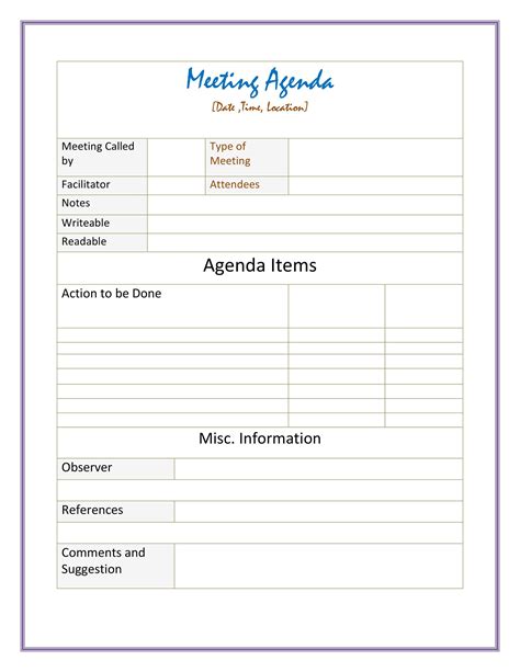 43 Effective Meeting Agenda Templates [Word/Excel]