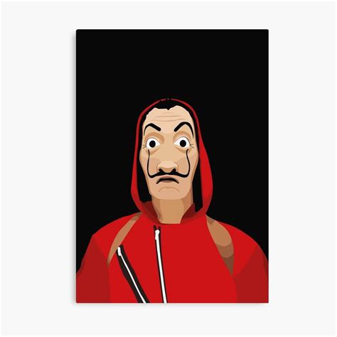 Money Heist Mask – Poster - Canvas Print - Wooden Hanging Scroll Frame ...