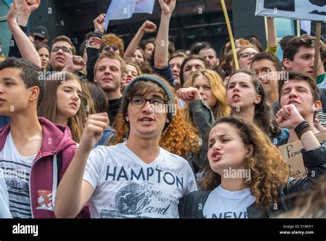 Paris, France, Anti-Extreme Right Demonstration by Angry Crowd Scene ...