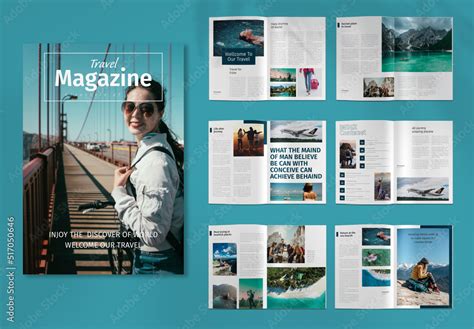 Travel Magazine Layout Stock Template | Adobe Stock