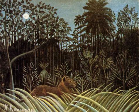 Jungle With Lion By Henri Rousseau Print or Painting Reproduction from Cutler Miles.