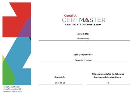 CompTIA Network+ N10-006 Certificate