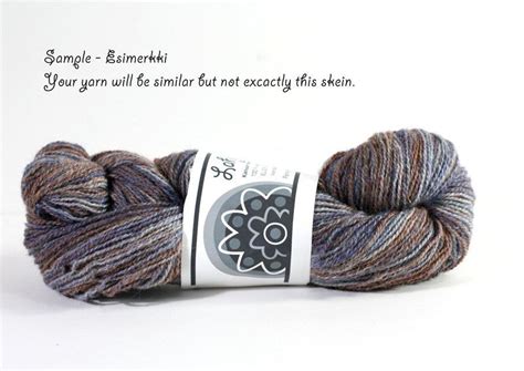 Kainuu Grey Finnsheep wool yarn Lahja, 100 g, colorway Fall by woolgrey on Etsy