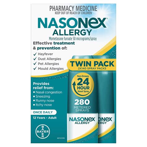 Nasonex 24HR Allergy Relief Nasal Spray, Non-Drowsy Allergy, 06/18/2024