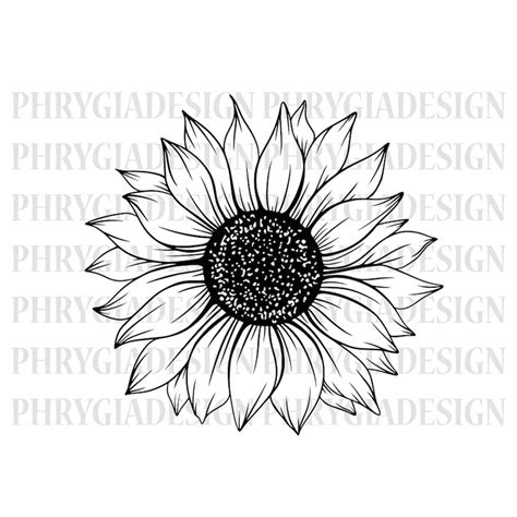 Sunflower Outline Svg , Sunflower Png , Sunflower Svg , Sun - Inspire Uplift