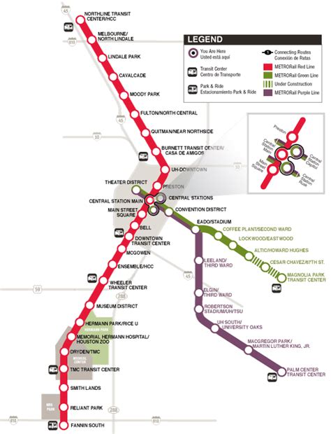 Houston MetroRail map - Greater Auckland