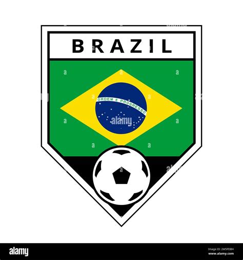 Illustration of Brazil Angled Team Badge for Football Tournament Stock ...