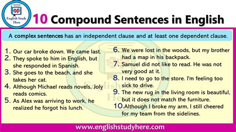 10 Compound Sentences in English - English Study Here