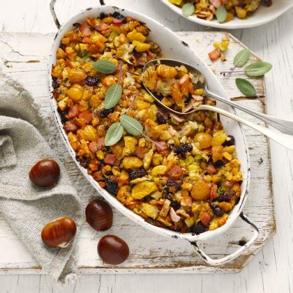 Chestnut, cranberry and bacon stuffing Recipe | myfoodbook | Chestnut ...