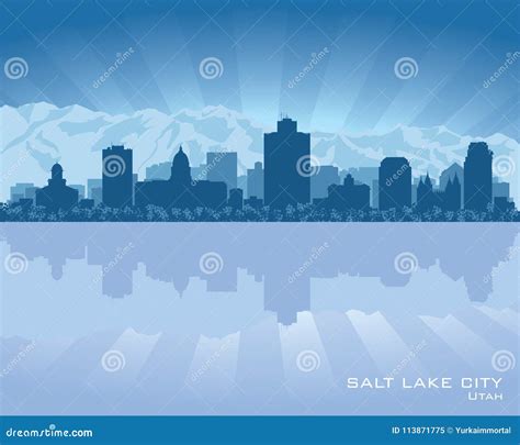 Salt Lake City, Utah Skyline City Silhouette Stock Vector ...