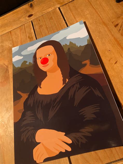 Comic Relief Red Nose Day Mona Lisa Art Print Wall Decor A4 italian ...