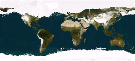 A realistic satellite view of the world during the last ice age. [1127x518] : r/MapPorn