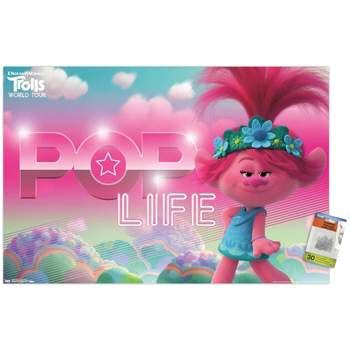 Trends International Trolls - Group Unframed Wall Poster Print Clear Push Pins Bundle 22.375" X ...