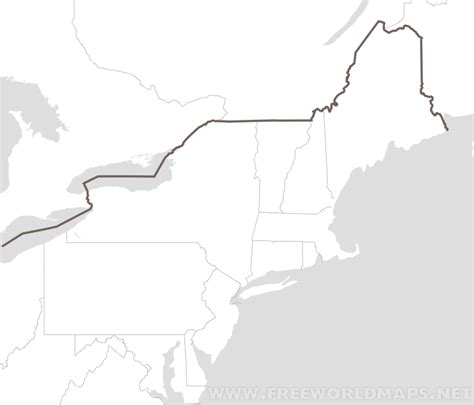 Blank Map Of Northeast United States - Tourist Map Of English