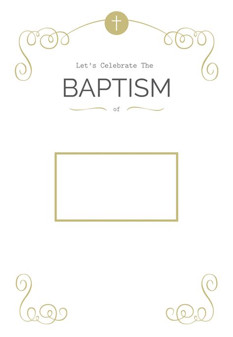 Cross And Scrolling - Free Printable Baptism & Christening Invitation Template | Greetings ...