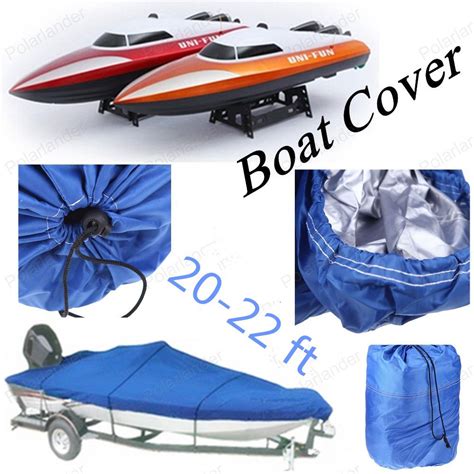 Boat Cover NEW Heavy Duty Fishing Ski Runboat Boat COVER 20-22 Ft 100inch Beam V-Hull Waterproof ...