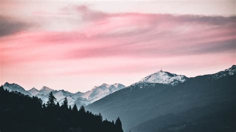 1920x1080 Pink Sky Nature Beauty Mountains Snow 5k Laptop Full HD 1080P ,HD 4k Wallpapers,Images ...