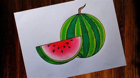 How to draw Watermelon 🍉 drawing easy| Easy watermelon 🍉 drawing easy ...