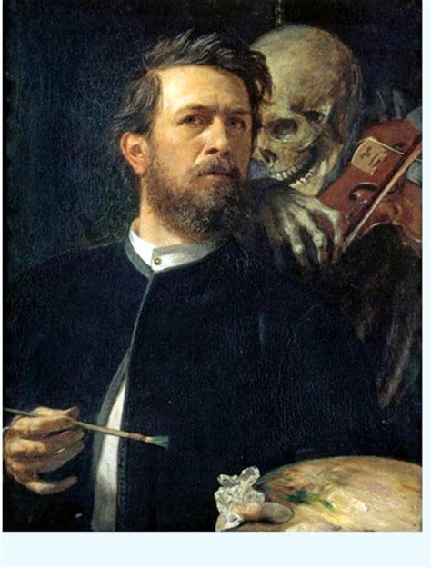 Muerte tocando el violín Arnold Bocklin Autorretrato 1873 - Etsy México