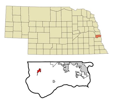 Image: Sarpy County Nebraska Incorporated and Unincorporated areas Gretna Highlighted