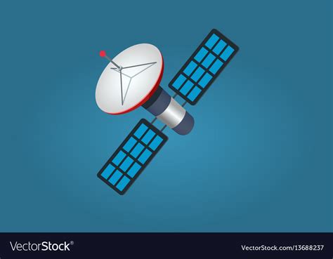 Cartoon artificial satellite isolated Royalty Free Vector