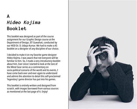 A Hideo Kojima Booklet | Booklet Design :: Behance