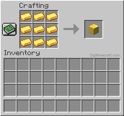 How to make a Block of Gold in Minecraft