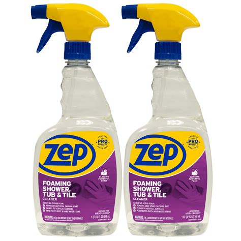 Zep Foaming Shower, Tub and Tile Cleaner 32 oz. (Pack of 2) Spray, Wait, and Wipe Away Stains ...