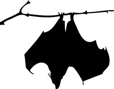 Bat Silhouette Hanging Drawing art of bat hanging upside