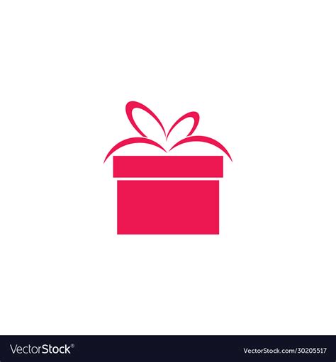 Gift box present icon logo design template Vector Image