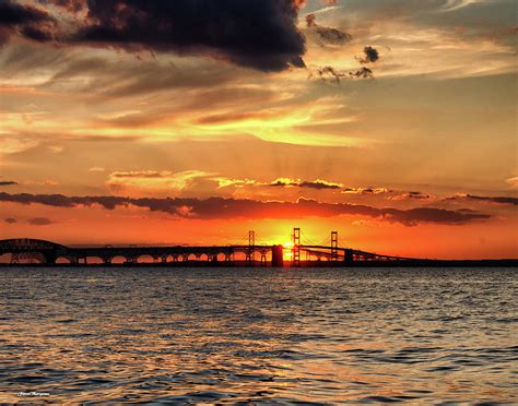 Chesapeake Bay Bridge Sunset 4 Photograph by Glenn Thompson - Pixels