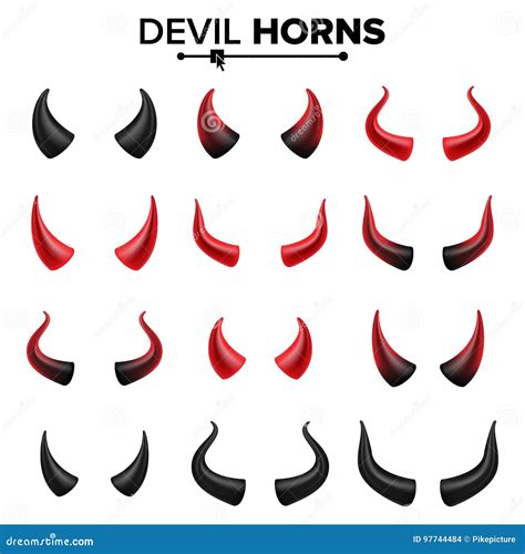 Devil Horns Set Vector. Good for Halloween Party. Satan Horns Symbol Isolated Illustration ...