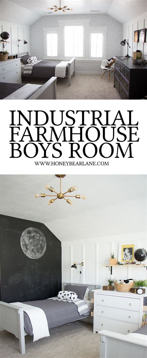 Industrial Farmhouse Boys Room Makeover - Honeybear Lane