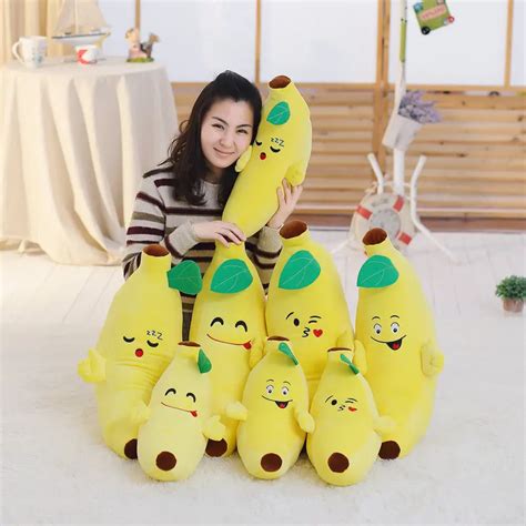 45cm Cartoon Expression Banana Plush Toys Down Cotton Stuffed Plush ...