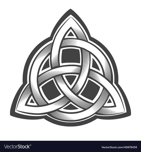 Celtic trinity knot triquetra tattoo Royalty Free Vector