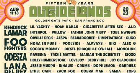 Outside Lands 2023 lineup: Foo Fighters, the 1975, Lana Del Rey