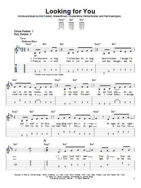 Looking For You by Kirk Franklin - Easy Guitar Tab - Guitar Instructor