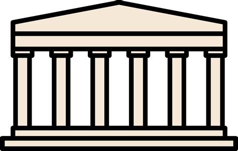 outline simplicity drawing of parthenon landmark front elevation view. 11651388 PNG