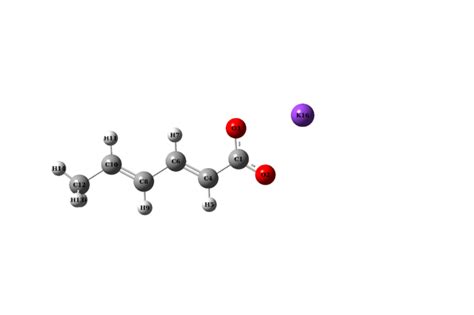 Molecular structure of potassium sorbate. | Download Scientific Diagram