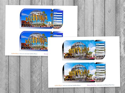 Universal Studios California Trip Ticket Editable File | Etsy