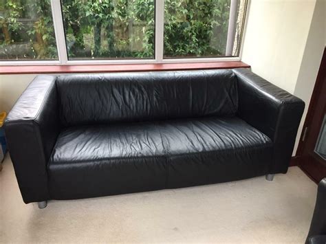 Ikea Klippan black leather sofa | in North Berwick, East Lothian | Gumtree