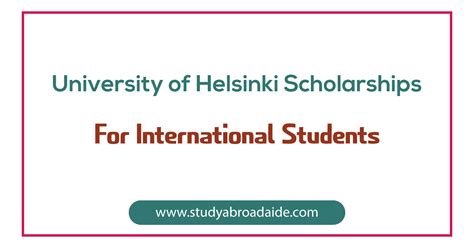 University of Helsinki Scholarships for International Students - Study ...