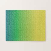 Yellow, Green, Blue Gradient Jigsaw Puzzle | Zazzle