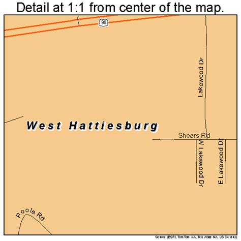 West Hattiesburg Mississippi Street Map 2878890