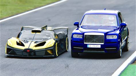 Bugatti Bolide vs Rolls Royce Cullinan at Monza GP - YouTube