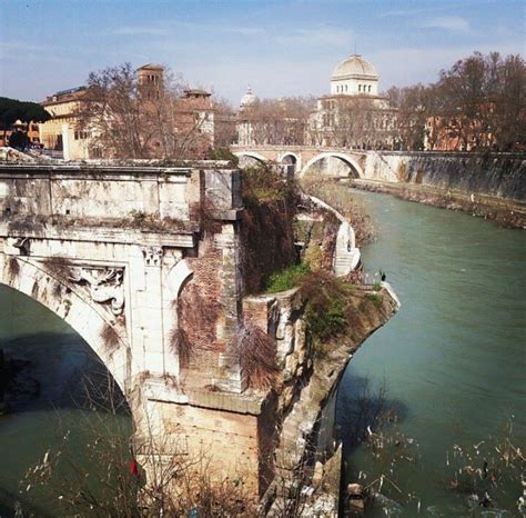 Ponte Rota in Roma with Tiber Island bridge embankment and Jewish ...