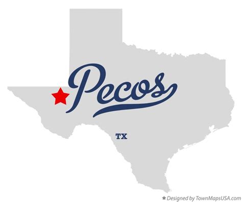 Map of Pecos, TX, Texas