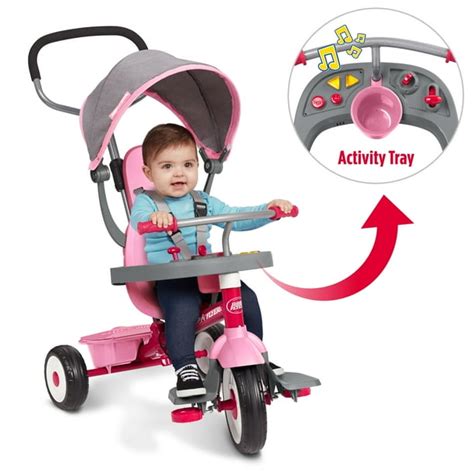 Radio Flyer, 4-in-1 Stroll 'N Trike with Activity Tray, Pink & Gray - Walmart.com - Walmart.com