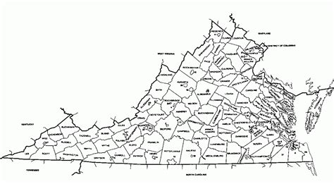 Virginia Map Counties Borders | Virginia Map