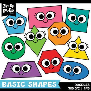 FREE Doodle 2D Basic Shapes Clipart Set {Zip-A-Dee-Doo-Dah Designs ...